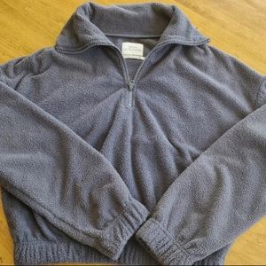 Urban Outfitters Cropped Fleece Quarter Zip